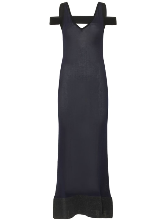 Jacquemus: La Robe Camargue 2-piece knit dress - Navy - women_0 | Luisa Via Roma