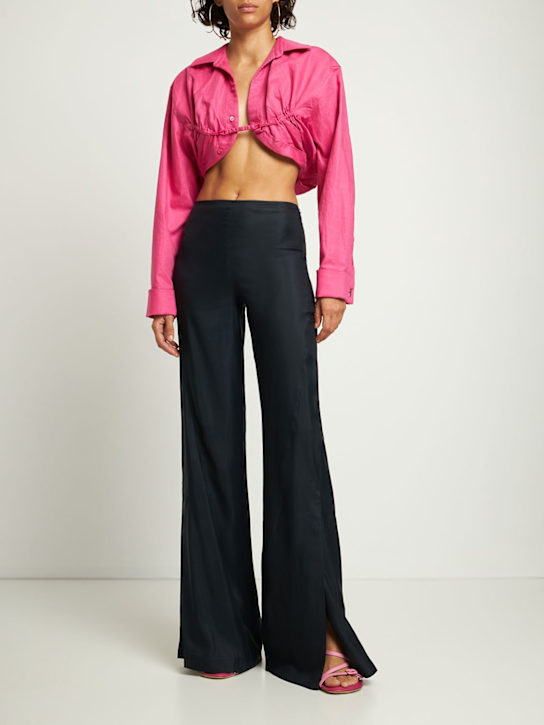 Jacquemus: La Chemise Machou コットン＆リネンシャツ - ピンク - women_1 | Luisa Via Roma