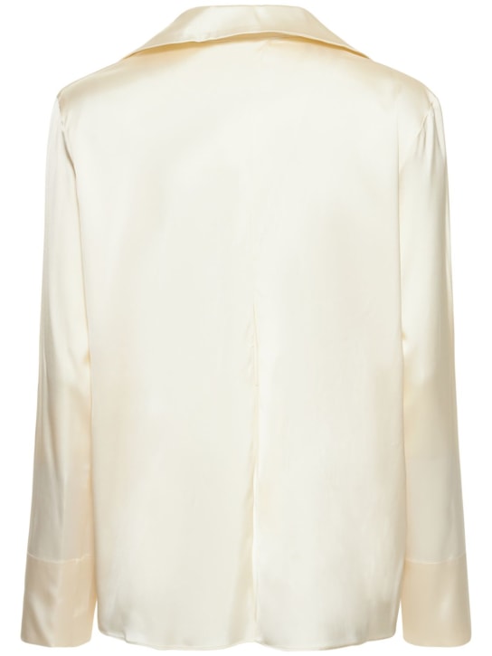 Jacquemus: La Chemise Notte open satin shirt - Off-White - women_4 | Luisa Via Roma