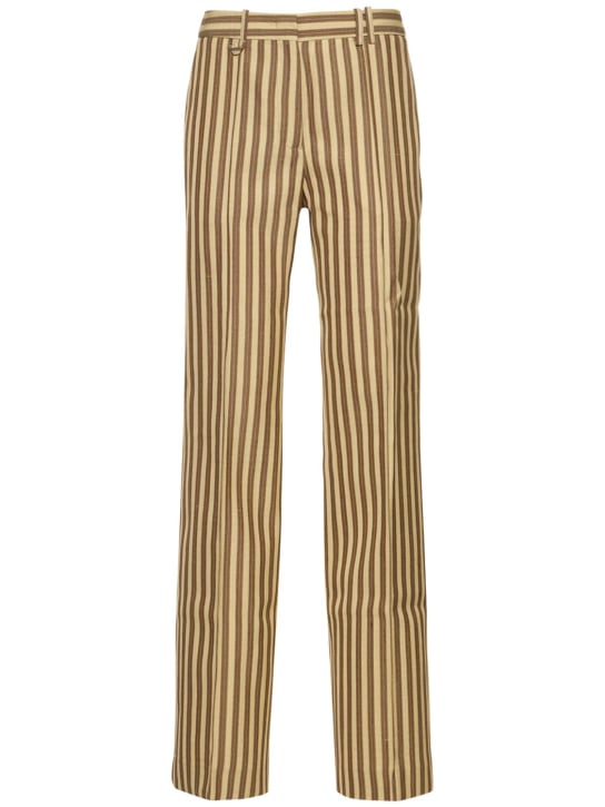 Jacquemus: Pantalones de lino - Multicolor - women_0 | Luisa Via Roma
