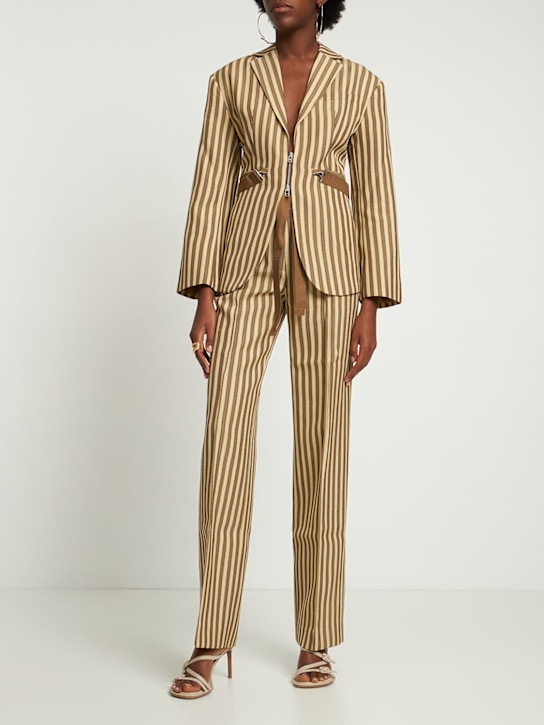 Jacquemus: Pantalones de lino - Multicolor - women_1 | Luisa Via Roma