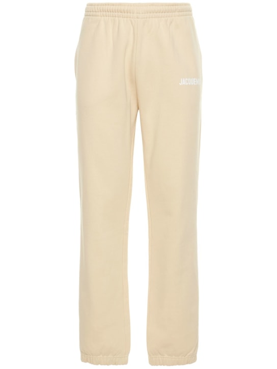 Jacquemus: Pantalones deportivos de algodón jersey - Beige - men_0 | Luisa Via Roma