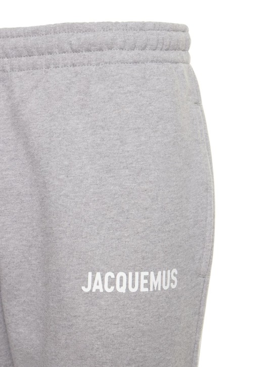 Jacquemus: Le Jogging logo cotton jersey sweatpants - Grey - men_1 | Luisa Via Roma