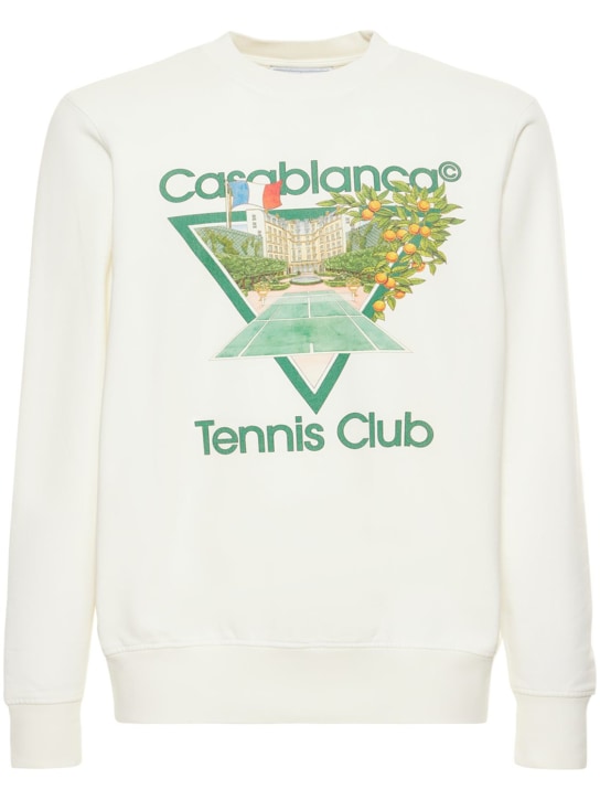 Casablanca: Sweat-shirt en coton biologique Tennis Club - men_0 | Luisa Via Roma