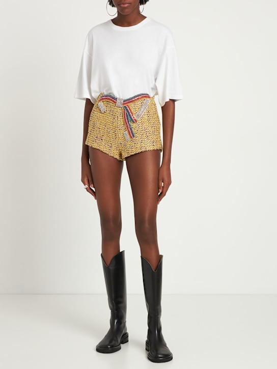 Area: Shorts con lazo y decoraciones - Amarillo - women_1 | Luisa Via Roma