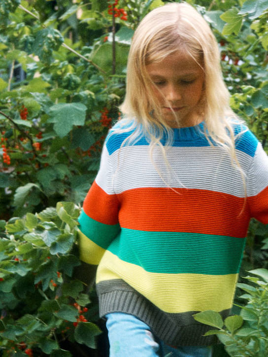 Stella McCartney Kids: Pull-over en maille de laine et coton biologique - Multicolore - kids-boys_1 | Luisa Via Roma
