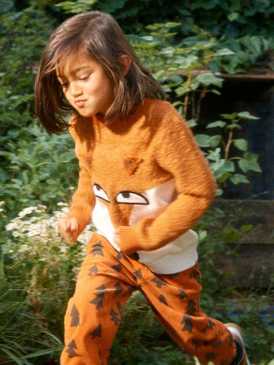 Stella McCartney Kids: Fox ウールブレンドニットセーター - ホワイト/ブラウン - kids-boys_1 | Luisa Via Roma