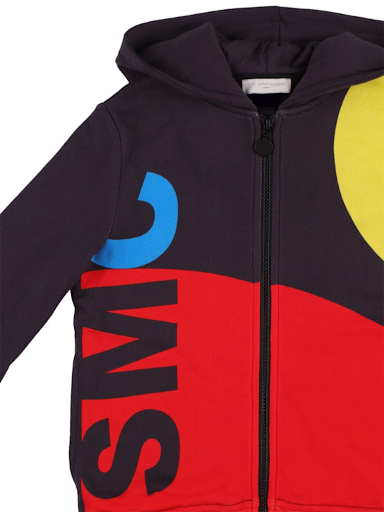 Stella McCartney Kids: HOODIE & TRAININGSHOSE AUS BIO-BAUMWOLLE - Schwarz/Rot - kids-girls_1 | Luisa Via Roma