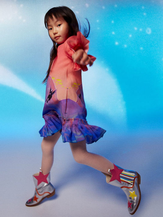 Stella McCartney Kids: ビスコースブレンドワンピース - マルチカラー - kids-girls_1 | Luisa Via Roma