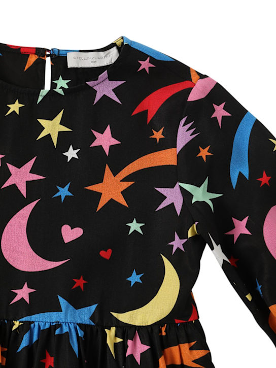 Stella McCartney Kids: Midikleid aus Lyocell mit Sterndruck - Schwarz/Multi - kids-girls_1 | Luisa Via Roma
