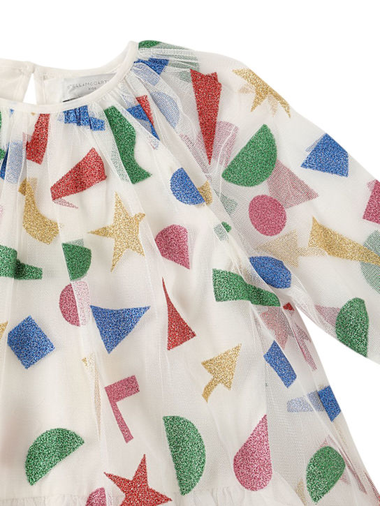 Stella McCartney Kids: リサイクルチュールワンピース - ホワイト/マルチ - kids-girls_1 | Luisa Via Roma