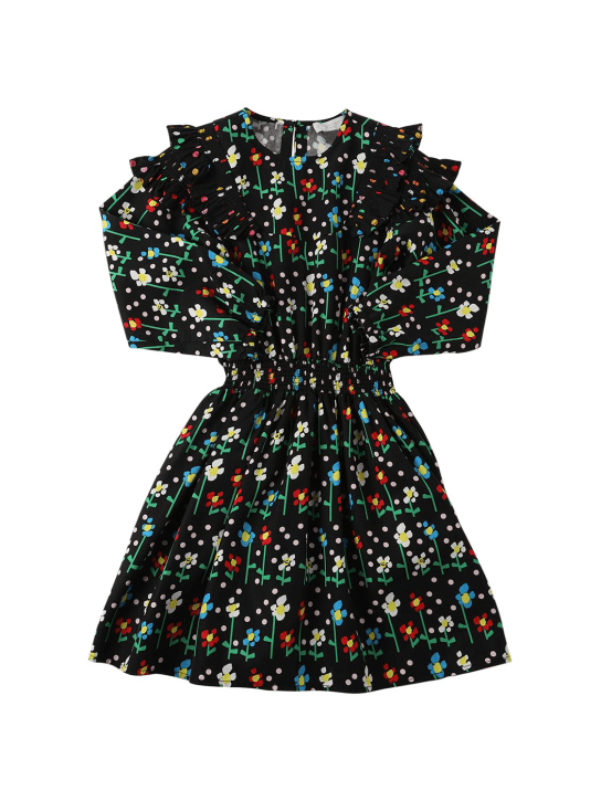 Stella McCartney Kids: KLEID AUS BIO-BAUMWOLLE MIT DRUCK - Schwarz/Multi - kids-girls_0 | Luisa Via Roma
