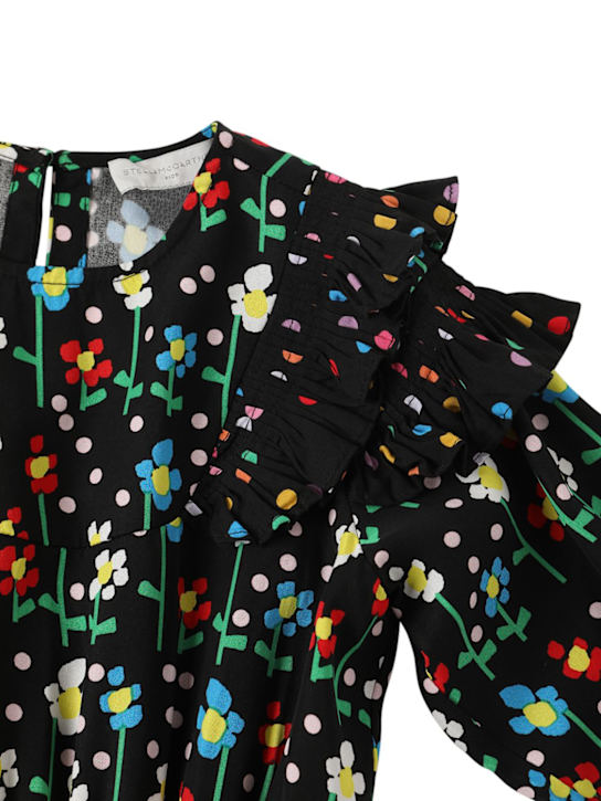 Stella McCartney Kids: KLEID AUS BIO-BAUMWOLLE MIT DRUCK - Schwarz/Multi - kids-girls_1 | Luisa Via Roma