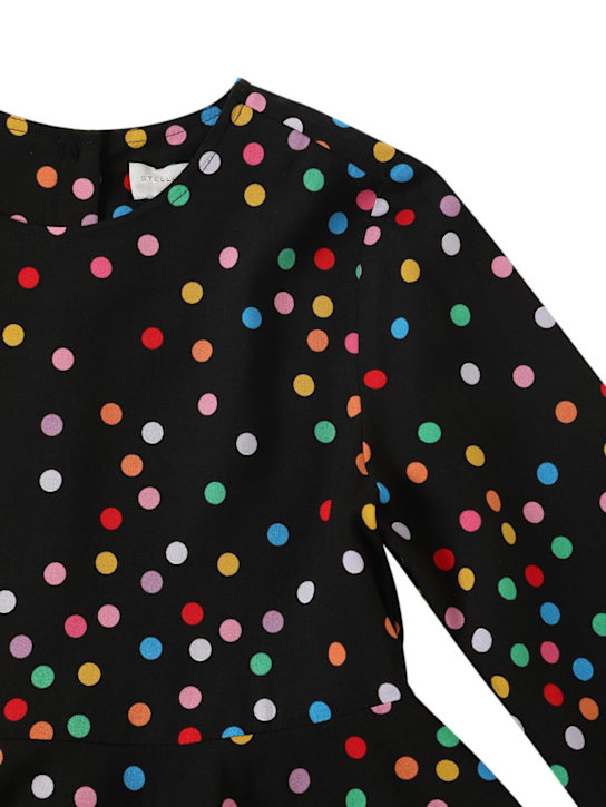 Stella McCartney Kids: ビスコースブレンドワンピース - ブラック/マルチカラー - kids-girls_1 | Luisa Via Roma