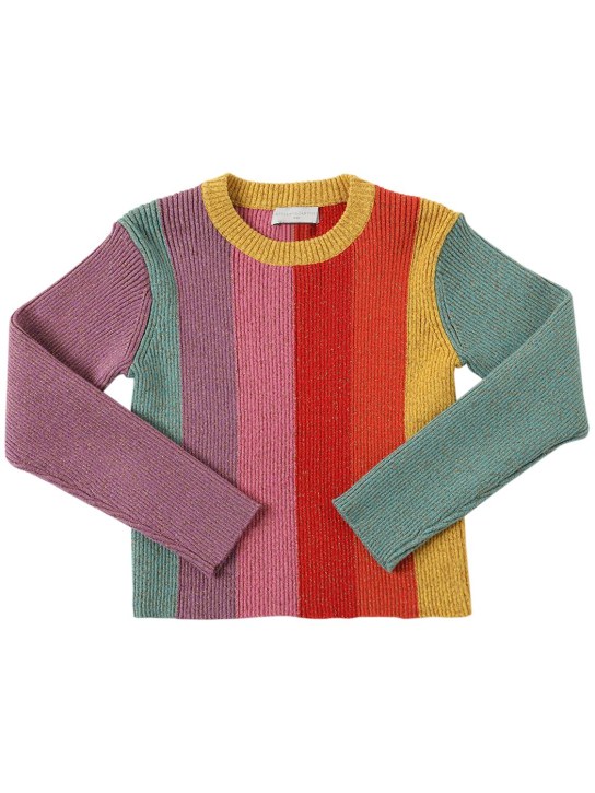 Stella McCartney Kids: Maglia in misto cotone e lurex - Multicolore - kids-girls_0 | Luisa Via Roma