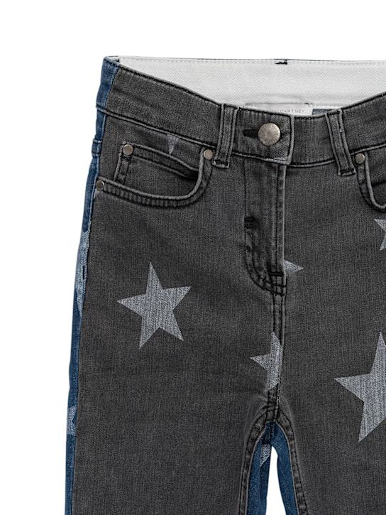 Stella McCartney Kids: Jeans in denim di cotone stretch - Nero/Blu - kids-girls_1 | Luisa Via Roma