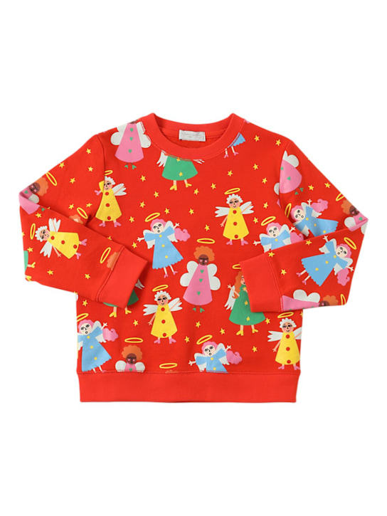 Stella McCartney Kids: SWEATSHIRT UND HOSE AUS BIO-BAUMWOLLE - Rot - kids-girls_1 | Luisa Via Roma