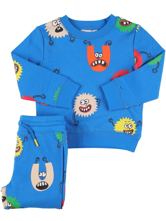 Stella McCartney Kids: Felpa e pantaloni in cotone organico - Blu/Multi - kids-boys_0 | Luisa Via Roma