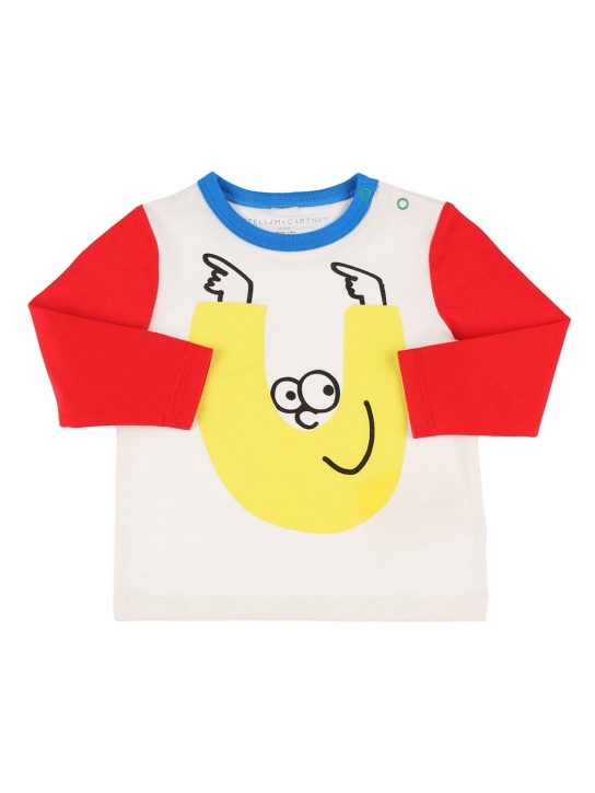 Stella McCartney Kids: Camiseta de algodón orgánico estampado - Multicolor - kids-boys_0 | Luisa Via Roma