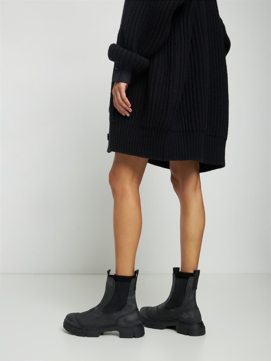 GANNI: 45mm Rubber ankle boots - Black - women_1 | Luisa Via Roma