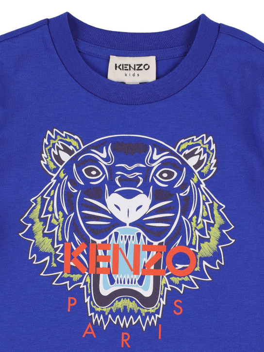 Kenzo Kids: Tiger print organic cotton t-shirt - kids-boys_1 | Luisa Via Roma