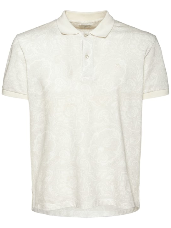 Etro: Printed cotton jersey polo shirt - men_0 | Luisa Via Roma