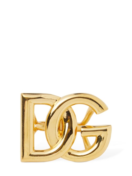 Dolce&Gabbana: DG thick ring - Altın Rengi - women_0 | Luisa Via Roma