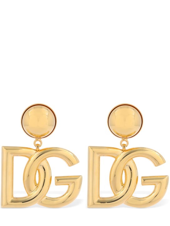 Dolce&Gabbana: Orecchini a clip Pop DG - Oro - women_0 | Luisa Via Roma