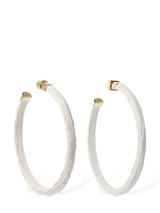 Jacquemus: Les Creoles Platre big hoop earrings - Beyaz - women_1 | Luisa Via Roma