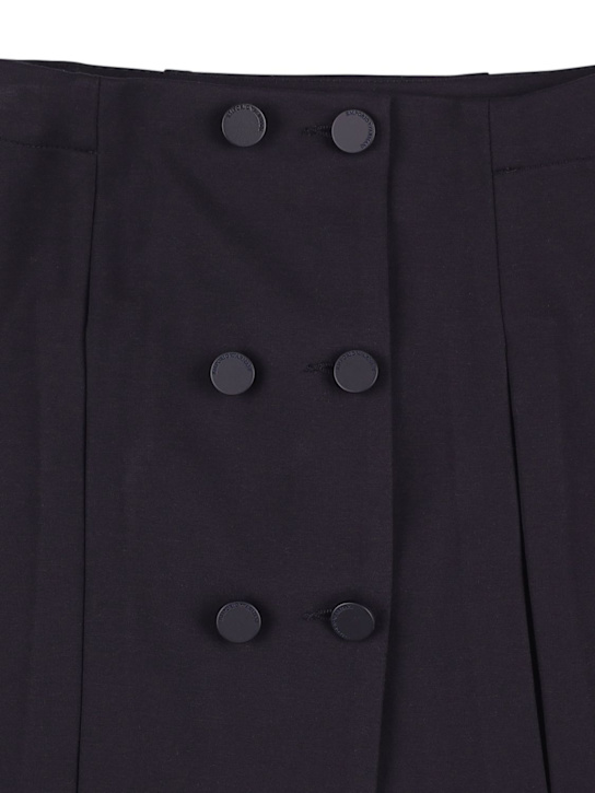 Emporio Armani: ビスコースブレンドミラノジャージースカート - ネイビー - kids-girls_1 | Luisa Via Roma