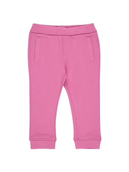 Emporio Armani: TRAININGSHOSE AUS BAUMWOLLE UND MODAL MIT LOGO - Rosa - kids-girls_0 | Luisa Via Roma