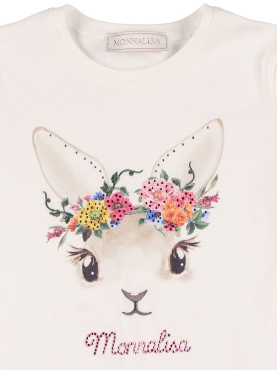 Monnalisa: T-SHIRT AUS BAUMWOLLJERSEY MIT DRUCK - Weiß - kids-boys_1 | Luisa Via Roma