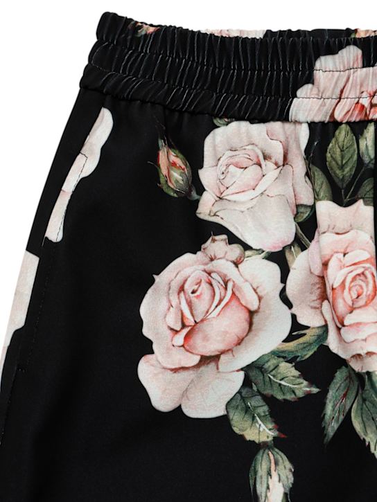 Monnalisa: CADYHOSE MIT ROSENDRUCK - Schwarz - kids-girls_1 | Luisa Via Roma