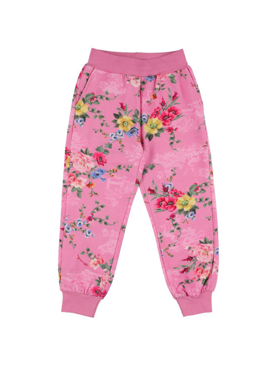 Monnalisa: コットンスウェットパンツ - ピンク - kids-girls_0 | Luisa Via Roma