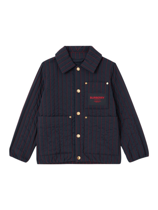 Burberry: NYLONJACKE MIT LOGO - Dunkelblau - kids-boys_0 | Luisa Via Roma