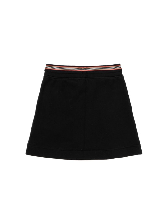 Burberry: Cotton sweat mini skirt w/ Icon Stripe - Black - kids-girls_1 | Luisa Via Roma