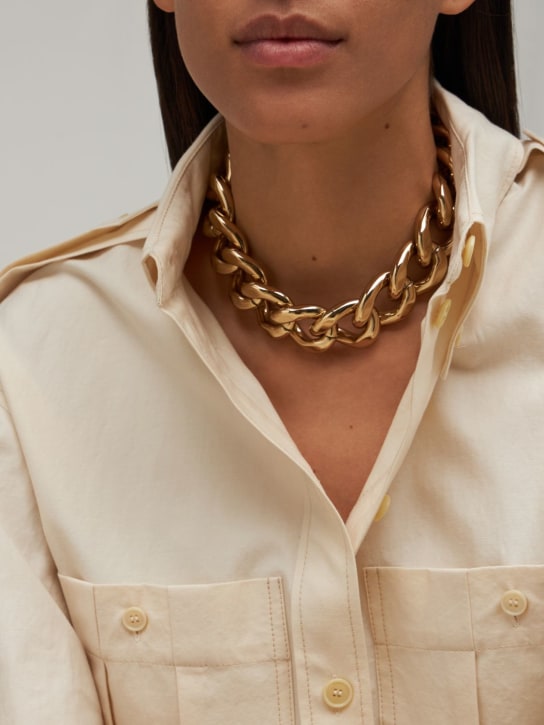 Isabel Marant: Links chunky chain collar necklace - Altın Rengi - women_1 | Luisa Via Roma
