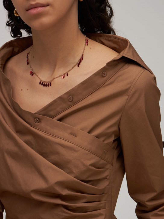 Isabel Marant: Lea colored shiny collar necklace - Gold/Red - women_1 | Luisa Via Roma