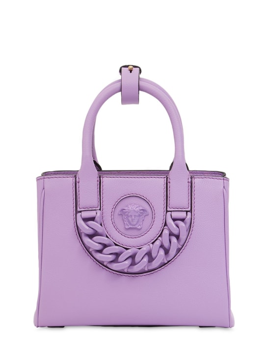 Versace: Mini Medusa leather tote bag w/ chain - women_0 | Luisa Via Roma