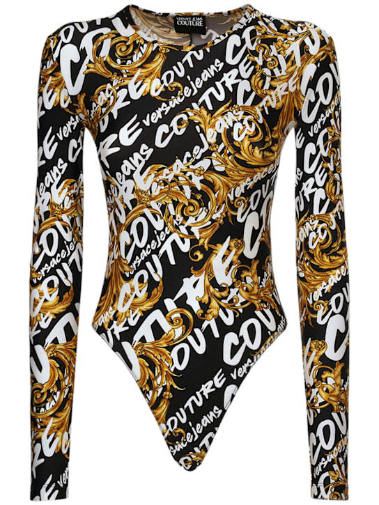 Printed Lycra long sleeve bodysuit - Thumbnail 1