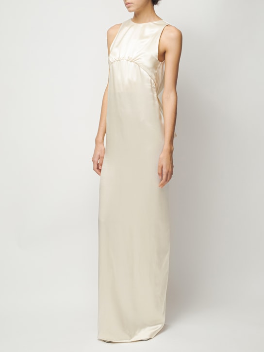 Saint Laurent: Silk dress - White - women_1 | Luisa Via Roma