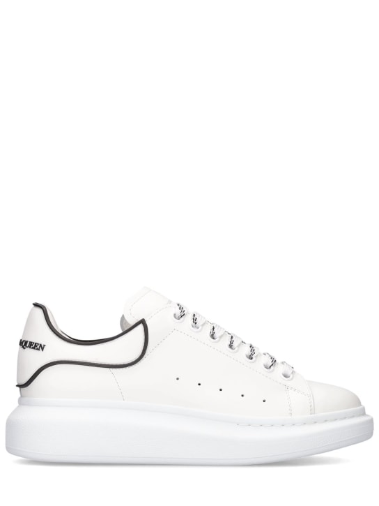 Alexander McQueen: 45毫米大廓型皮革运动鞋 - 白色 - men_0 | Luisa Via Roma