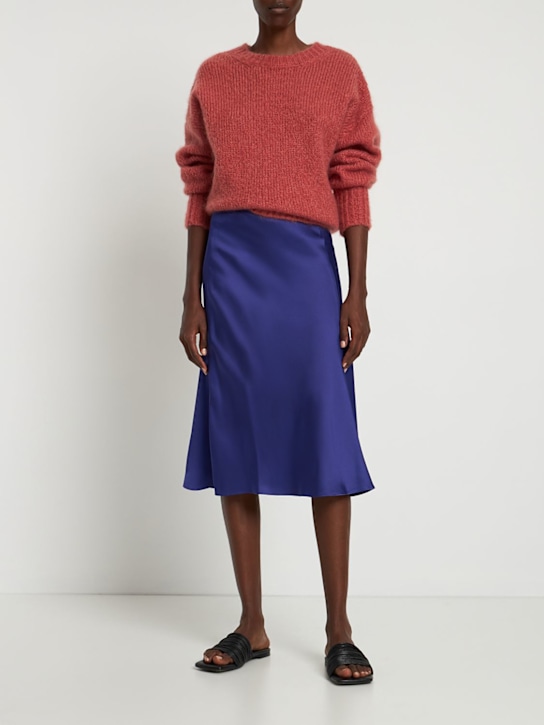 Stella McCartney: Midirock aus Satin - Lila - women_1 | Luisa Via Roma