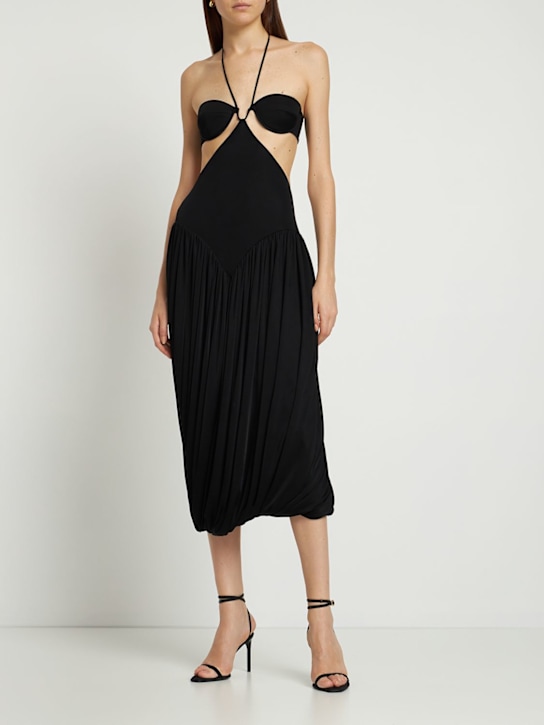 Stella McCartney: Vestito midi a sbuffo - Nero - women_1 | Luisa Via Roma