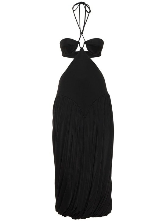 Stella McCartney: Vestito midi a sbuffo - Nero - women_0 | Luisa Via Roma