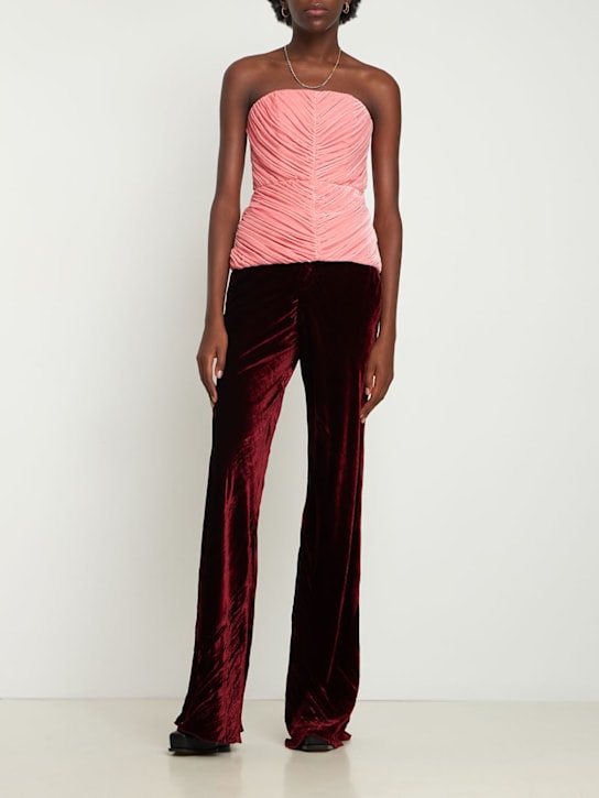 Stella McCartney: DRAPIERTES SAMTKORSETT - Rosa - women_1 | Luisa Via Roma