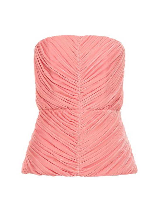 Stella McCartney: DRAPIERTES SAMTKORSETT - Rosa - women_0 | Luisa Via Roma