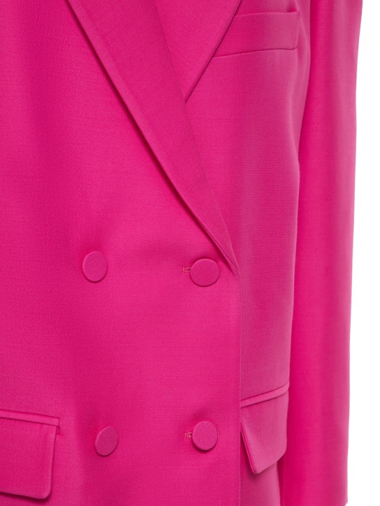 Valentino: Oversize wool & silk crepe blazer - Fuchsia - women_1 | Luisa Via Roma