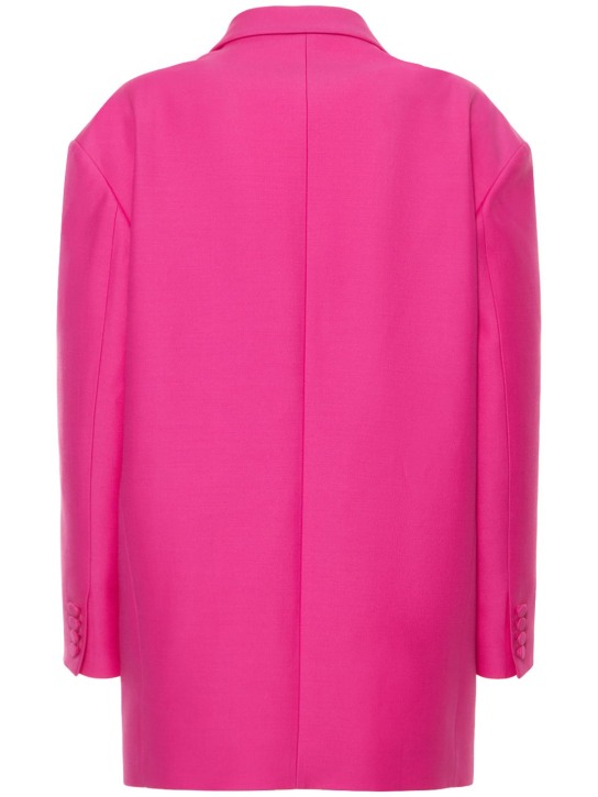 Valentino: Oversize wool & silk crepe blazer - Fuchsia - women_1 | Luisa Via Roma