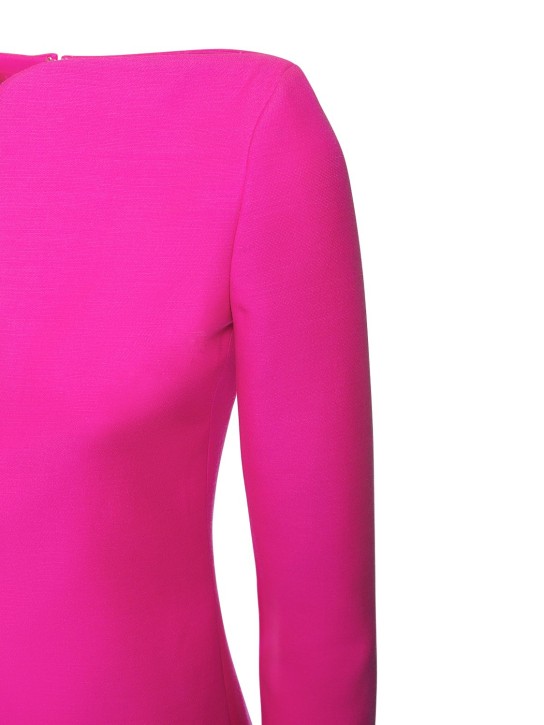 Valentino: Wool & silk crepe couture mini dress - Fuchsia - women_1 | Luisa Via Roma